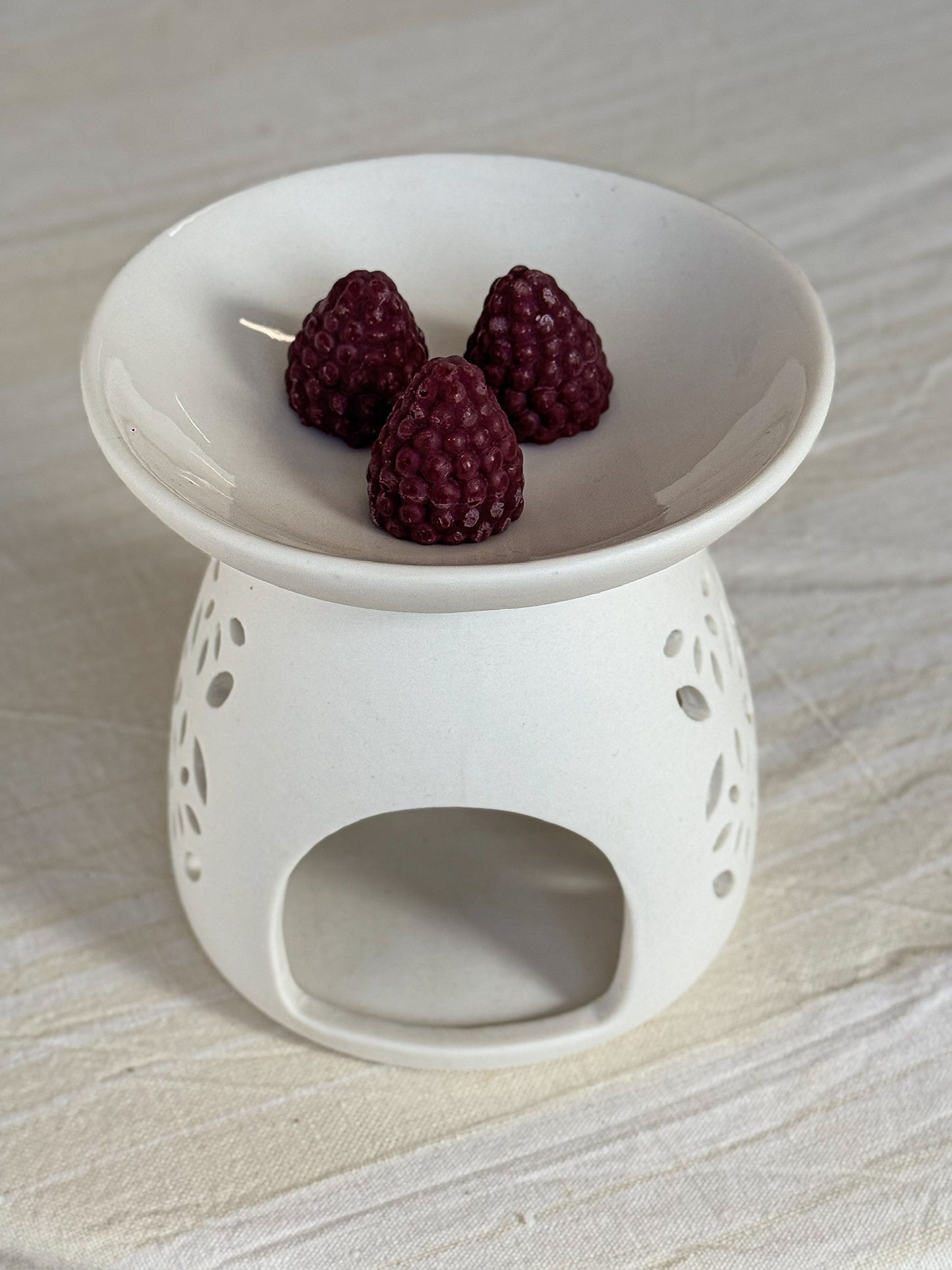 White Floral Ceramic Wax Melt Burner
