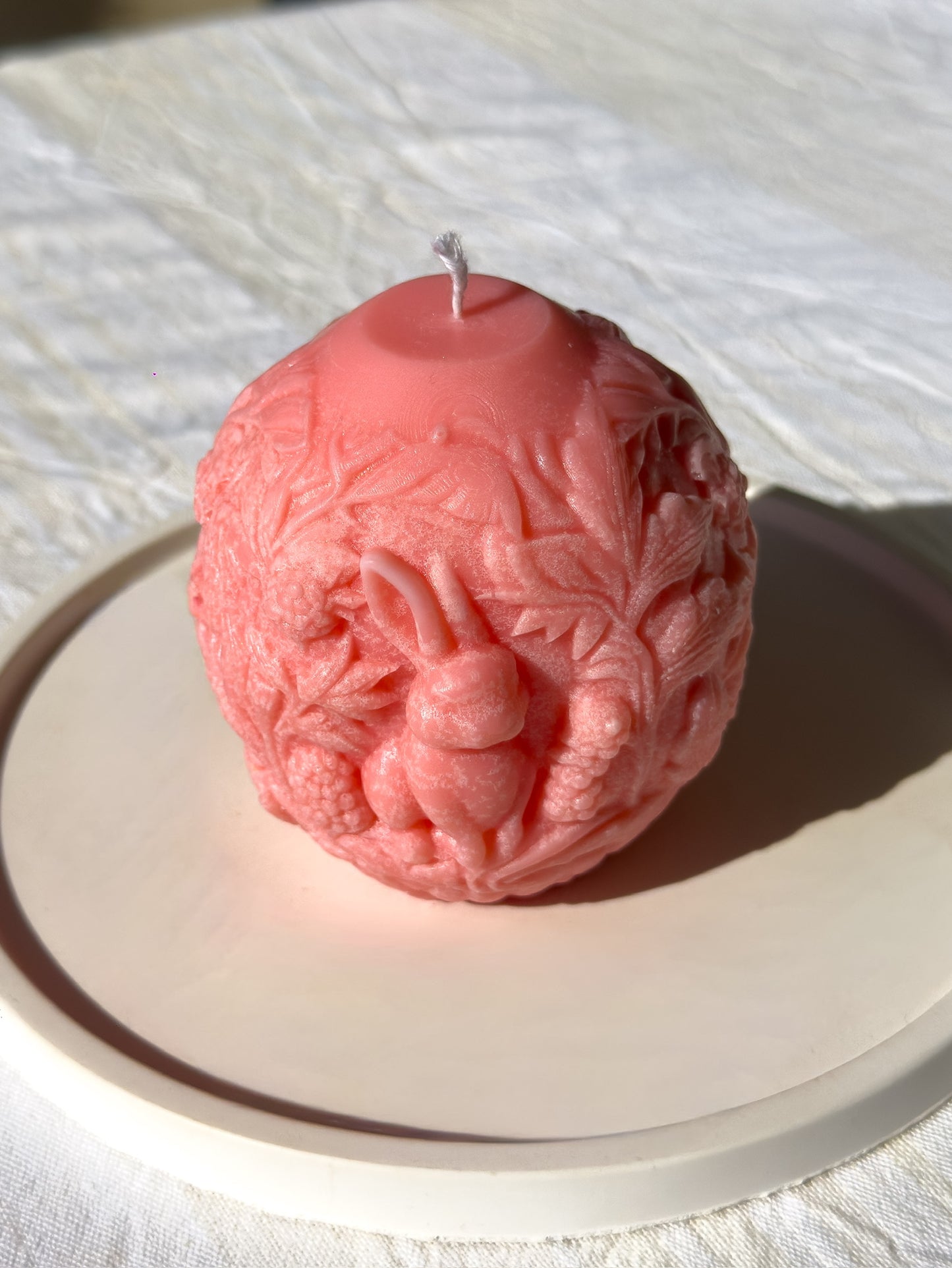 Carved Easter Bunny Sphere Candle – Scented (180g)