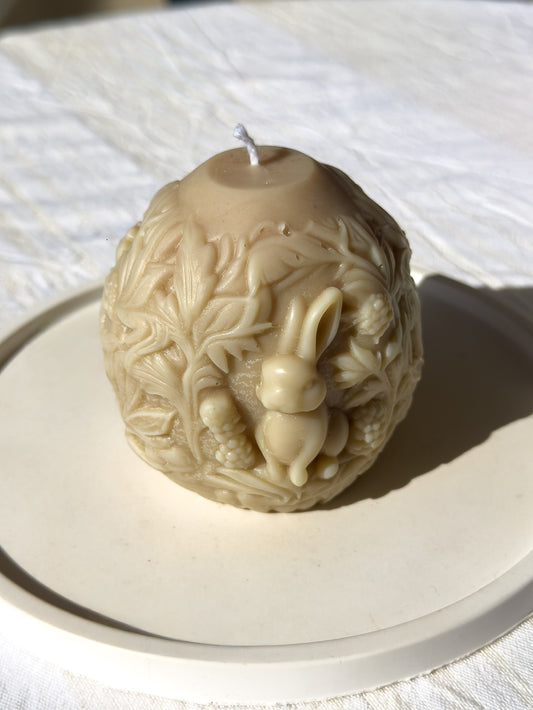 Carved Easter Bunny Sphere Candle – Scented (180g)