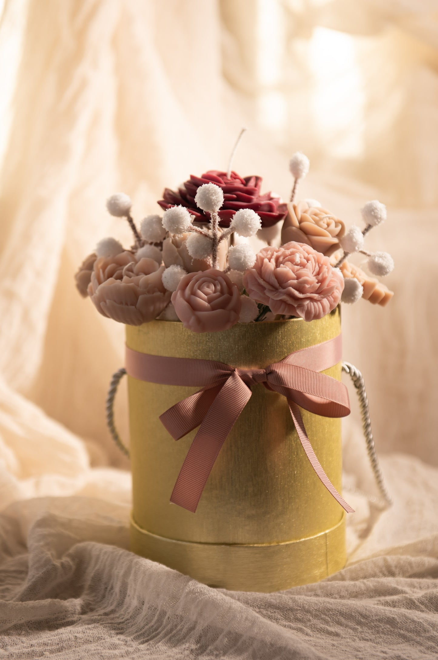 Round Flower Bouquet Candle