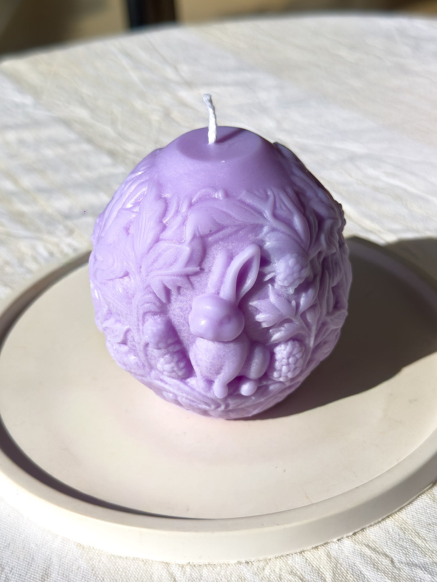 Carved Easter Bunny Sphere Candle – Scented (180g)