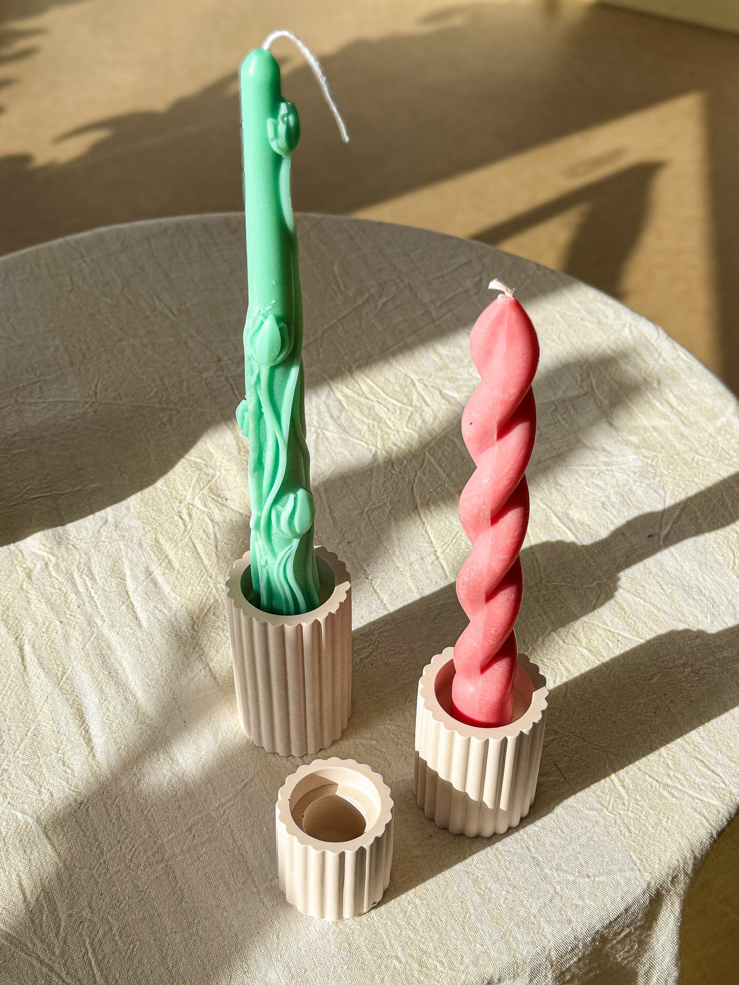 Gypsum Candle Holders