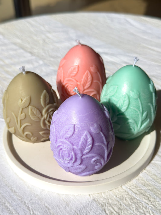 Carved Floral Easter Egg Candle – 120gr