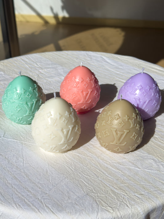 LV Luxury Monogram Carved Easter Egg Candle – 200gr