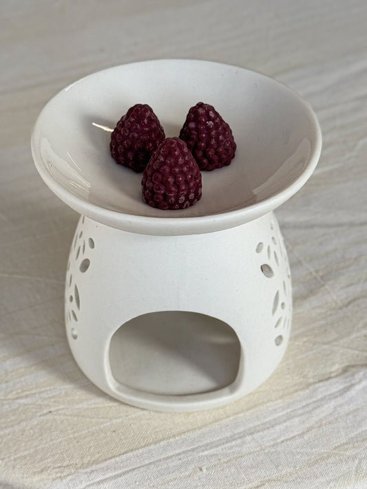 White Floral Ceramic Wax Melt Burner