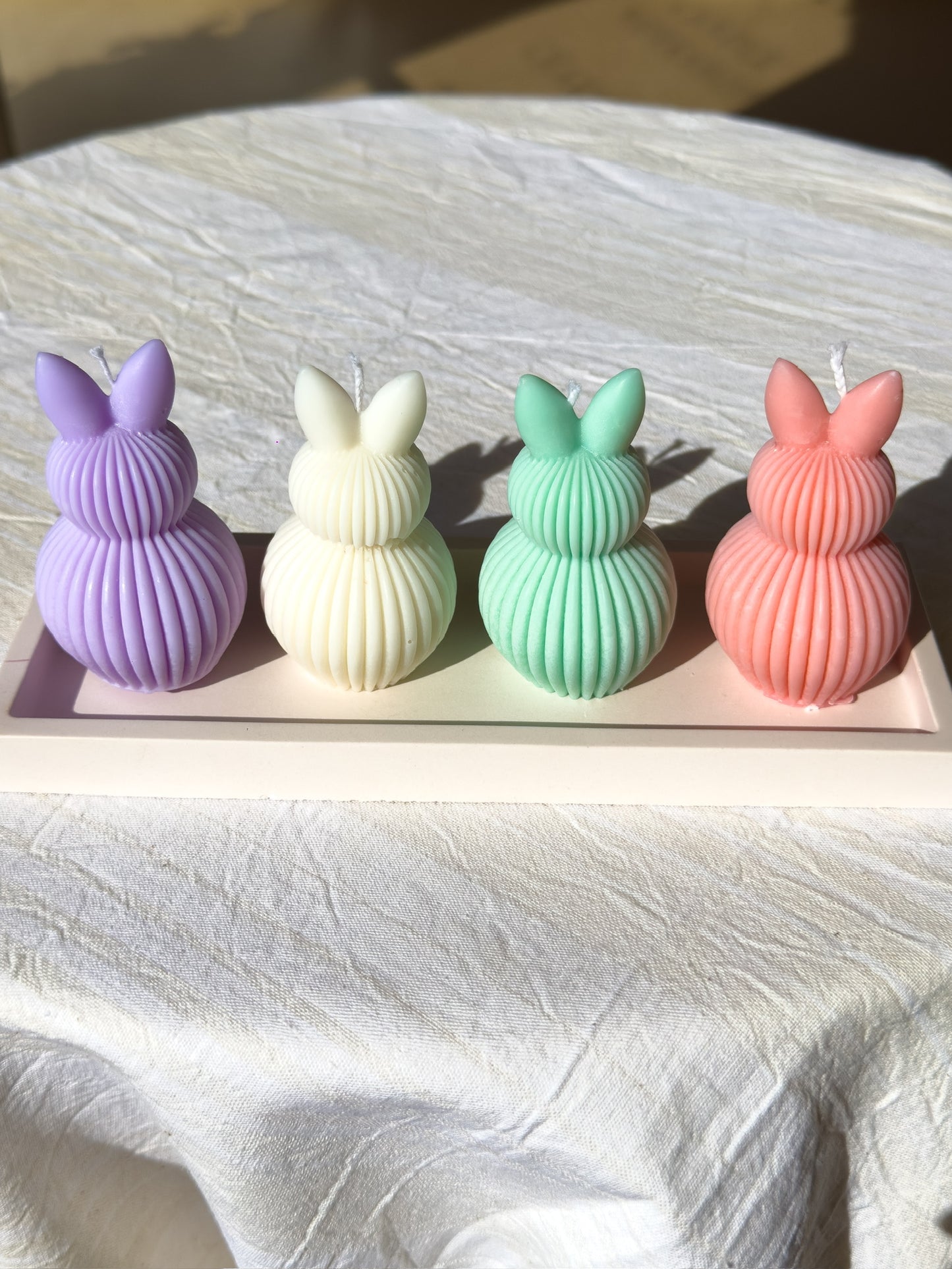 Ribbed Bunny Figurine Candle – Scented (65g)