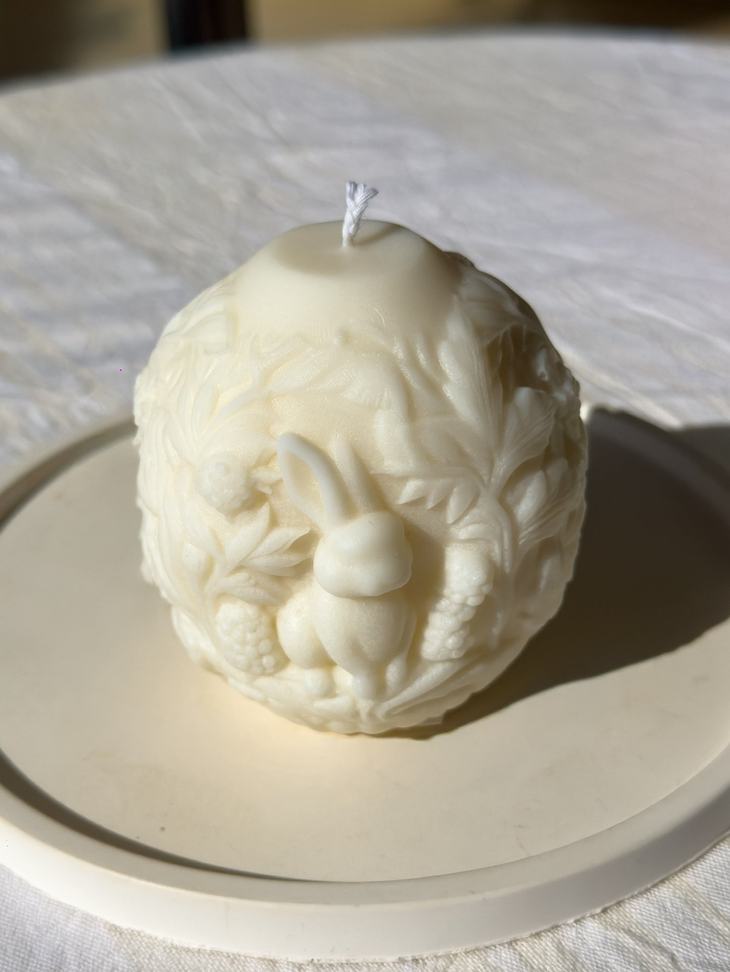 Carved Easter Bunny Sphere Candle – Scented (180g)
