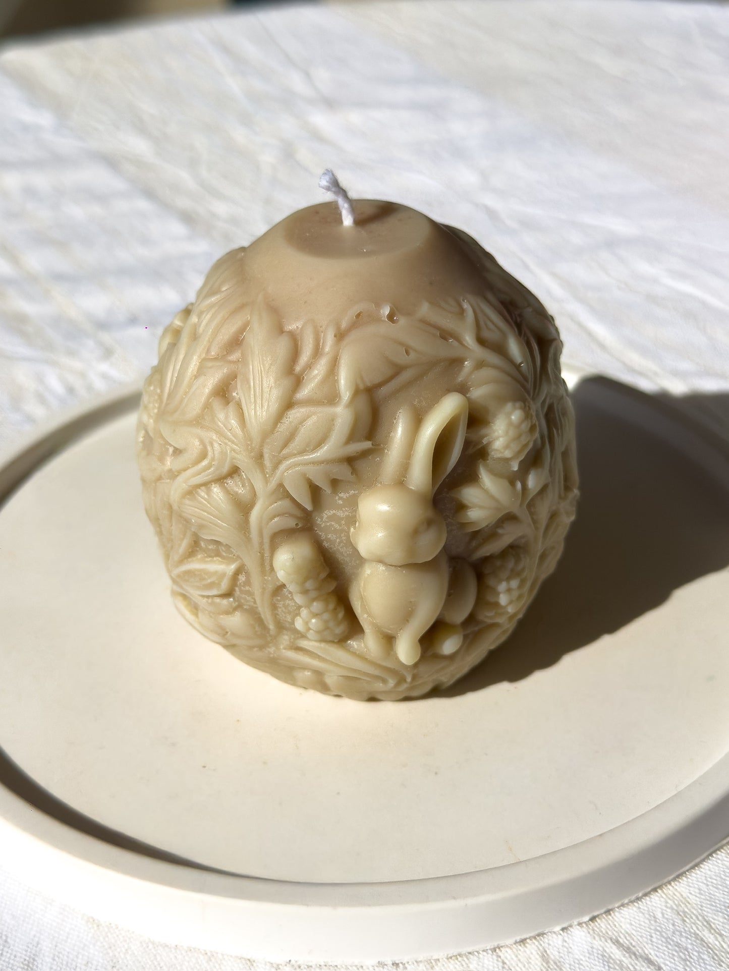 Carved Easter Bunny Sphere Candle – Scented (180g)