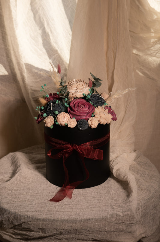 Bouquet Flower Candles – Custom Round Box